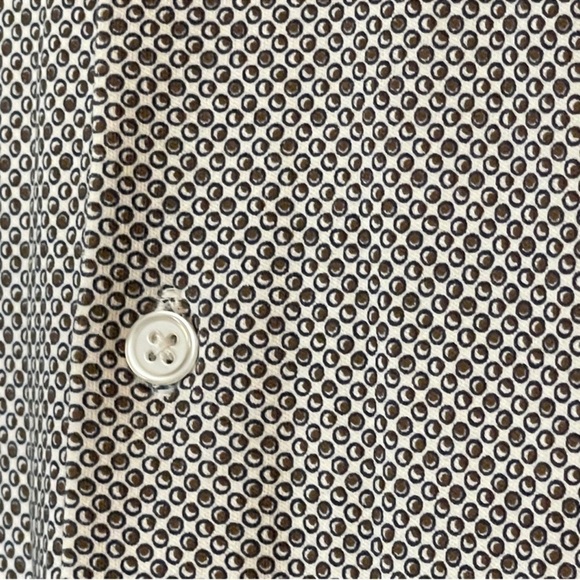 Znt18 Zanetti Cadiz Medallion Print Long Sleeve Trim Fit Shirt 14.5 32/33 Small - Picture 2 of 9